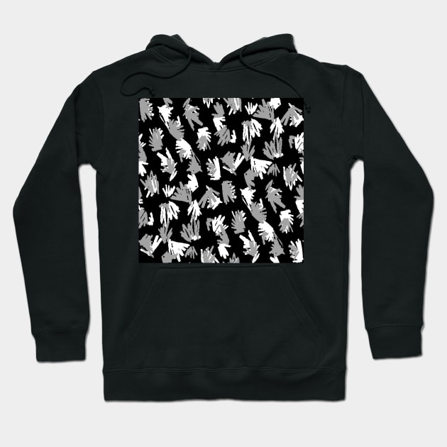 Black and White Terrazzo Doodle Hoodie by Carolina Díaz